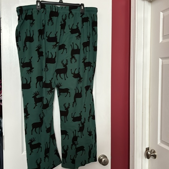 Merona green fleece pajama pants with black deer size xxl - Picture 2 of 5